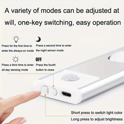 Motion Sensor Light LED Sensor Lamp Wireless Ultra Thin USB LED For Kitchen Cabinet Bedroom Wardrobe Indoor Lighting Night Light